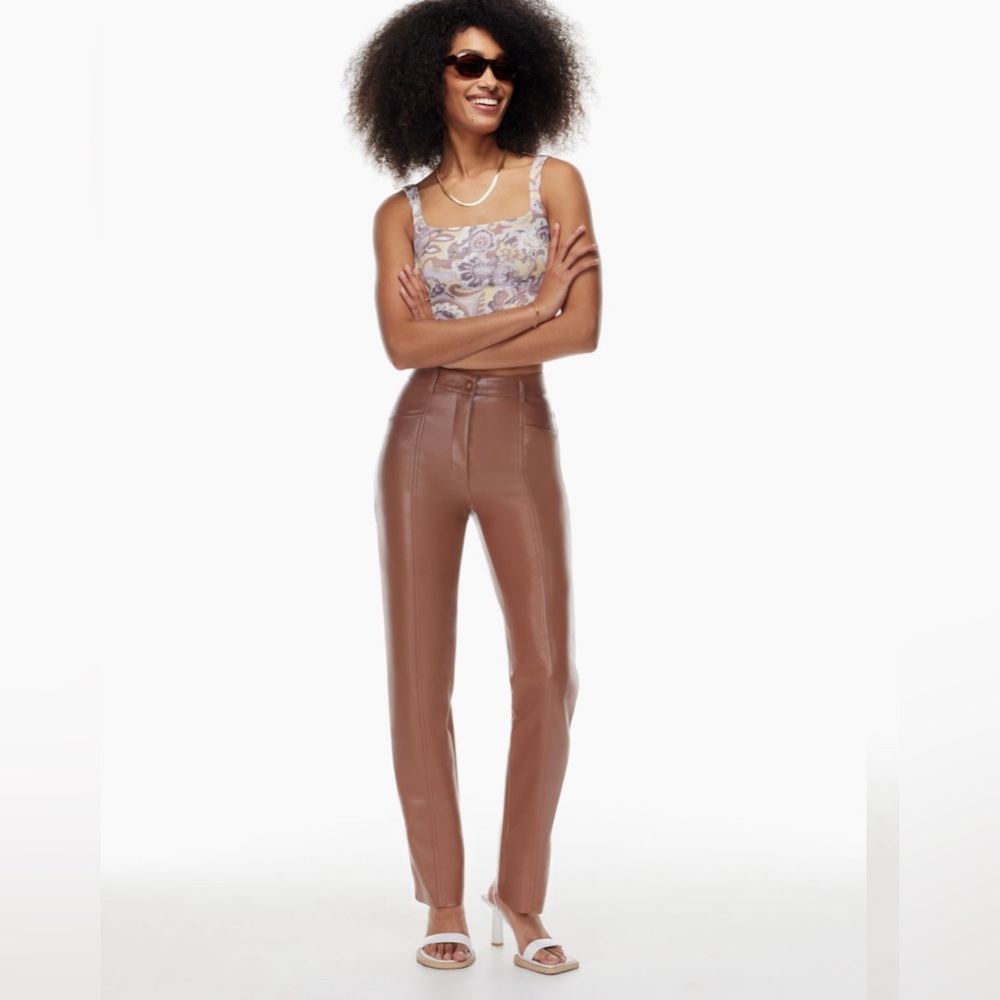 Aritzia Burgundy Leather Pants NWT